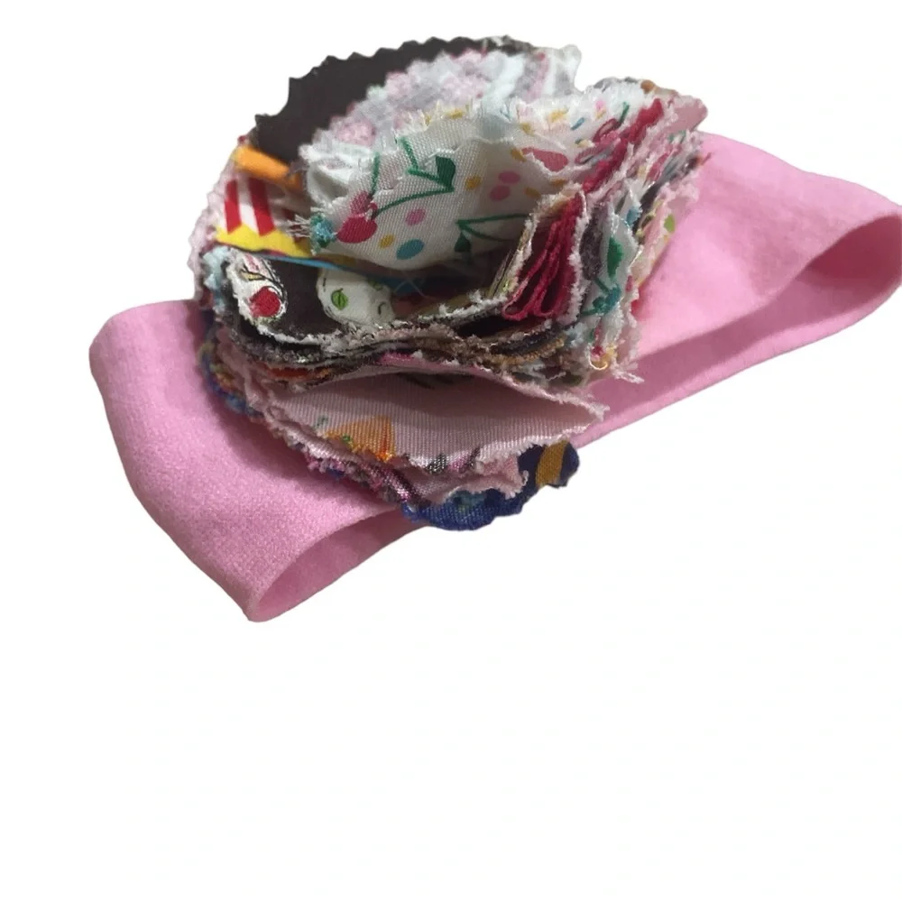 Baby infant big puff flower mixed oversized headband bow
